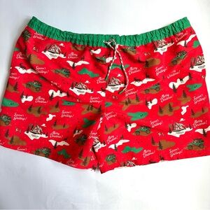 Magellan Outdoors Men’s FishGear Fishing Shorts Christmas Holiday Pattern 3XL